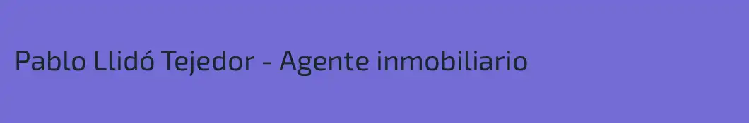 Pablo Llidó Tejedor - Agente inmobiliario